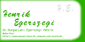 henrik egerszegi business card
